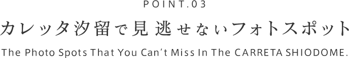 POINT.03 カレッタ汐留で見逃せないフォトスポット