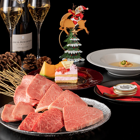 【Xmas】46階の夜景と楽しむ、黒毛和牛と五味五色の...